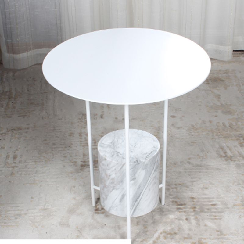 Triple Pin Round Side Table Mid-Century Metal Side End Table