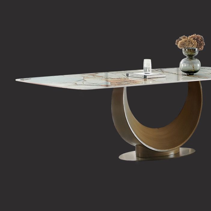 Metal Traditional Luxury Rectangular Dining Table Sintered Stone Dining Table with Pedestal Clearhalo ' dining_table' 'Dining Tables & Seating' 'Dining Tables' 'furn' 'furn_dining_table' 'Furniture' 'furniture_dining_table' 'Kitchen & Dining Furniture' 'kitchen&dining_furn' 'kitchen' 'kitchen_dining_table' 1200x1200_9e6657ba-f42c-4939-a721-696613532bcb