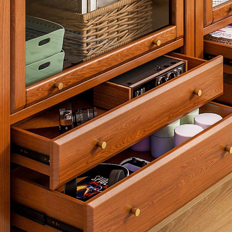 Moderne houten boekenkast drijvende deuren omvatten boekenplank met planken