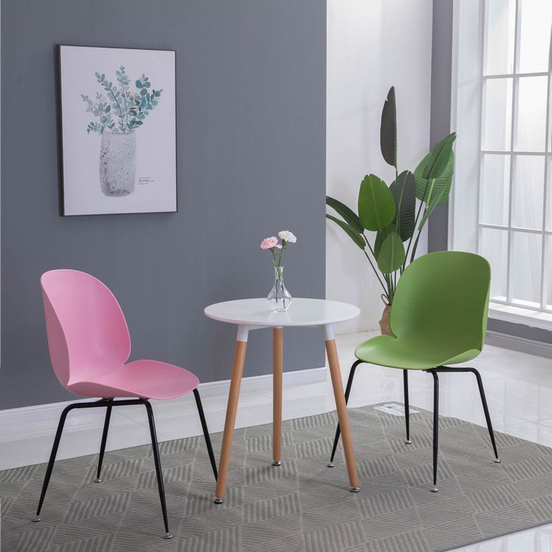 Home Scandinavian Side Chair Wingback Plastic Dining Room Chair with Black Legs Clearhalo ' kitchen&dining_furn' 'Dining Chairs' 'Dining Tables & Seating' 'dining_chair' 'furn' 'furn_dining_chair' 'Furniture' 'furniture_dining_chair' 'Kitchen & Dining Furniture' 'kitchen' 1200x1200_9e6948d8-3748-4aa7-ad55-245a6507c11e