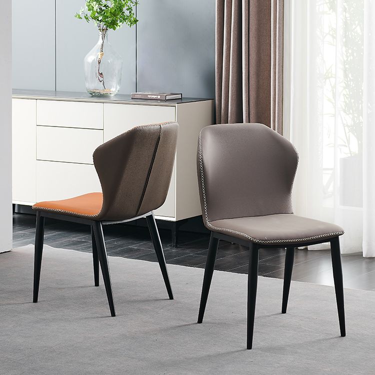 Modern Metal Dining Armless Chair Wingback Side Chair for Restaurant Use Clearhalo ' kitchen&dining_furn' 'Dining Chairs' 'Dining Tables & Seating' 'dining_chair' 'furn' 'furn_dining_chair' 'Furniture' 'furniture_dining_chair' 'Kitchen & Dining Furniture' 'kitchen' 1200x1200_9e6b0737-4998-407f-9e98-48fcc8fd0ada