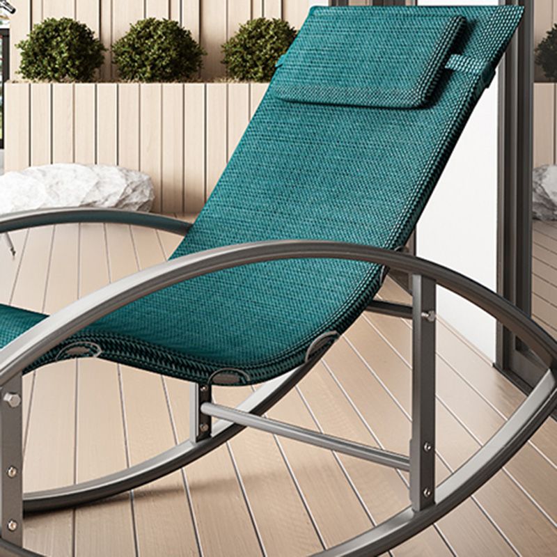 Contemporary Rocker Chair Metal Frame Water Resistant Fabric Rocker ...