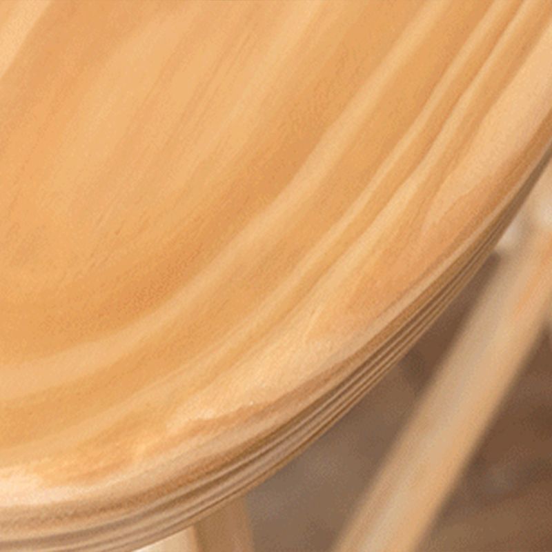 Modern Backless Armless Counter Stool Pine Wood Cafe Bar Stool with Pedal