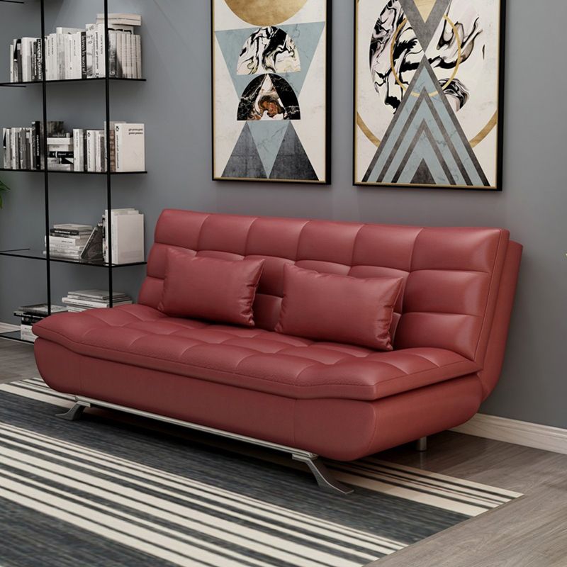 34.64 "H zeitgenössische Kunstleder -Leder -Keks zurück Armless Cabrio Sleeper Sofa