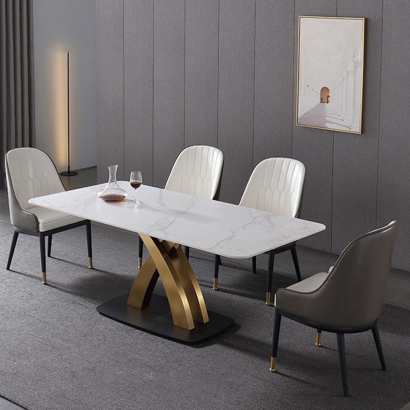 1/4/5 Pcs Dining Chairs Set Rectangular Dining Room Table Set with Pedestal Base Clearhalo 'Dining Room Sets' 'Dining Tables & Seating' 'dining_room_set' 'furn' 'furn_dining_room_set' 'Furniture' 'furniture_dining_room_set' 'Kitchen & Dining Furniture' 'kitchen&dining_furn' 'kitchen' 1200x1200_9e711ee0-8173-4f90-afae-8dd14e97cd8c