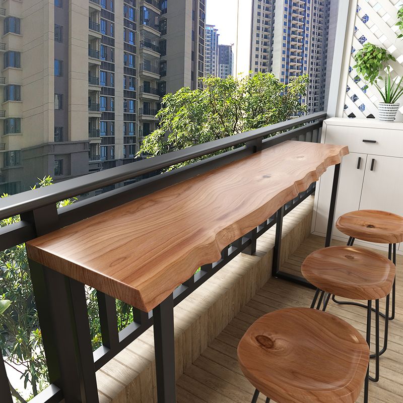 Pine Wood Bar Dining Table Modern Bar Table with Sled Base for Milk Tea Shop Clearhalo 'Bar Furniture' 'Bar Tables' 'bar_tables' 'furn' 'furn_bar_tables' 'Furniture' 'furniture_bar_tables' 'Kitchen & Dining Furniture' 1200x1200_9e7186bc-a173-4592-b6cf-45c623ccb16a