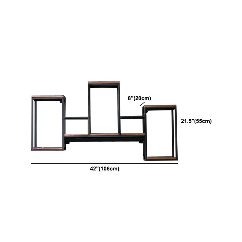 Portabottiglie per vino in bottiglia montata a parete industriale in nero anticato