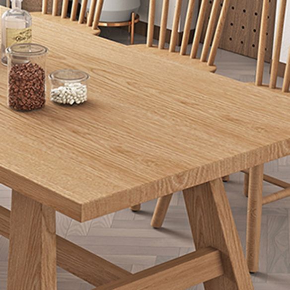 Contemporary Solid Wood Top Dining Table Sets with Trestle Base Dining Furniture for Home Clearhalo 'Dining Room Sets' 'Dining Tables & Seating' 'dining_room_set' 'furn' 'furn_dining_room_set' 'Furniture' 'furniture_dining_room_set' 'Kitchen & Dining Furniture' 'kitchen&dining_furn' 'kitchen' 1200x1200_9e71ec90-218d-4da6-8b1b-ea27060854cb