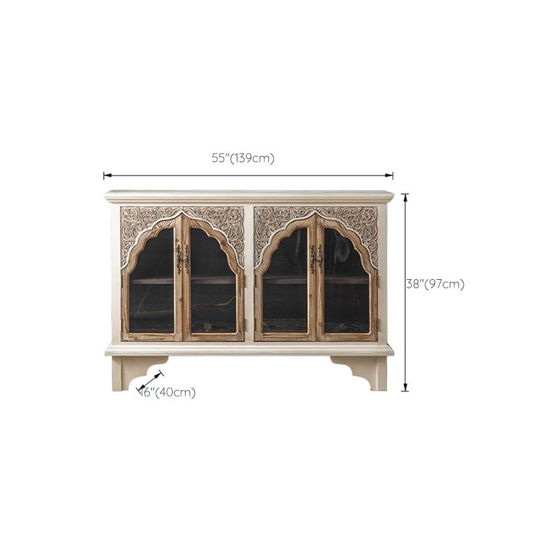 Industrial Wood Accent Cabinet Distressed Finish Fretwork Accent Cabinet Clearhalo 'Cabinets & Chests' 'cabinets_chests' 'furn' 'furn_cabinets_chests' 'Furniture' 'Living Room Furniture' 1200x1200_9e7288ad-30e3-4cda-8964-1eeb824490f8