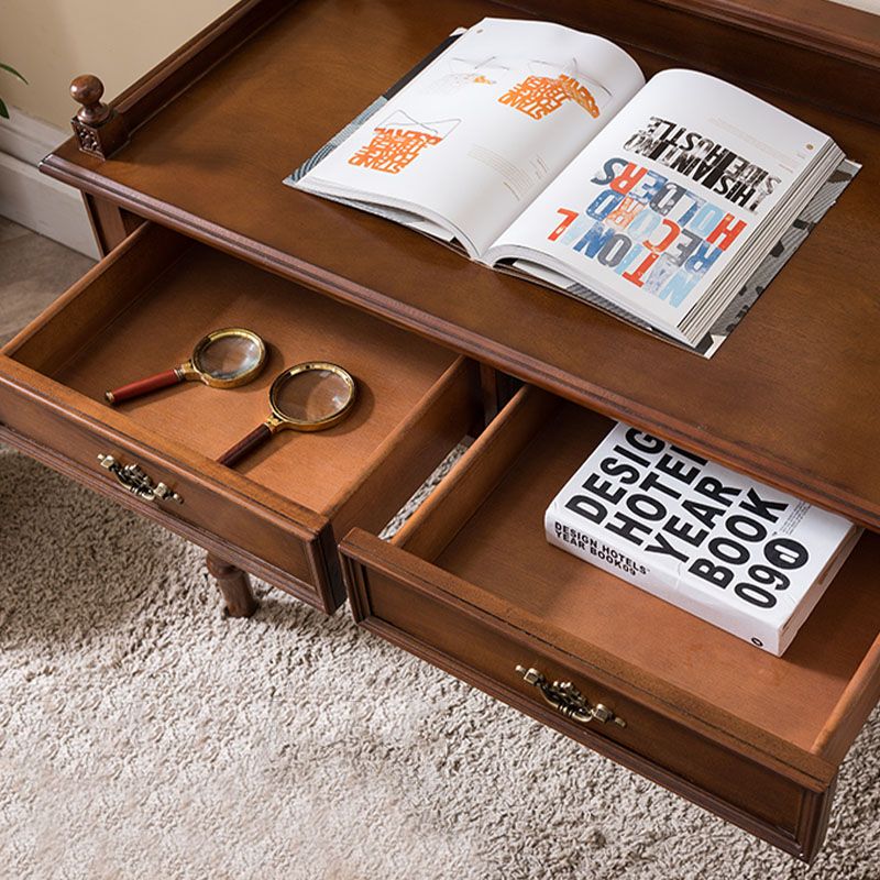 Bureau de bureau en bois de style contemporain Desk de tâche de forme rectangulaire avec 2 tiroirs pour la maison