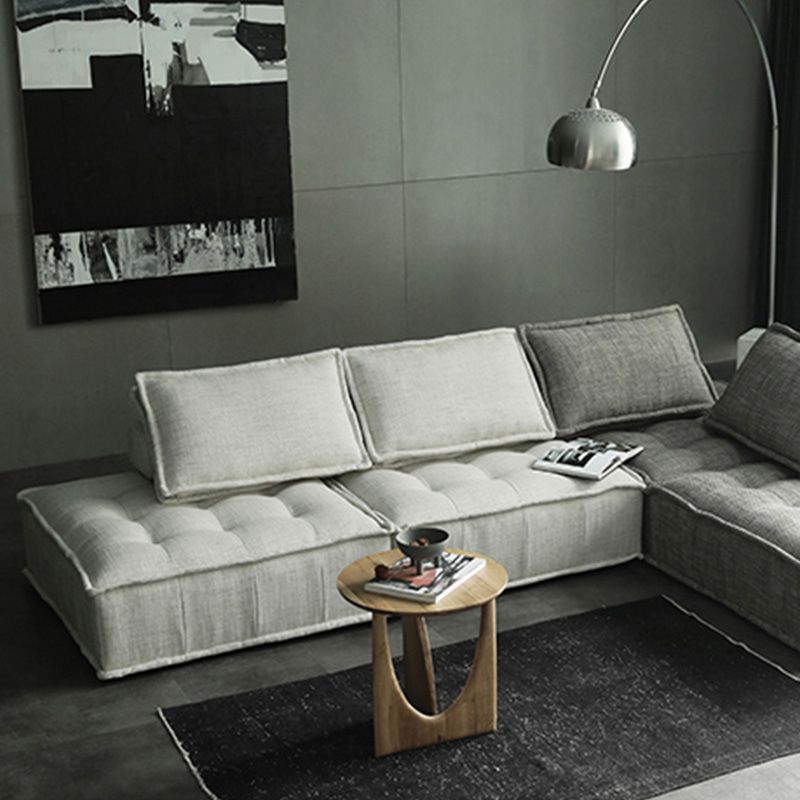 29.92" High Sofa Contemporary Armless Sofa with Bolster Pillows
