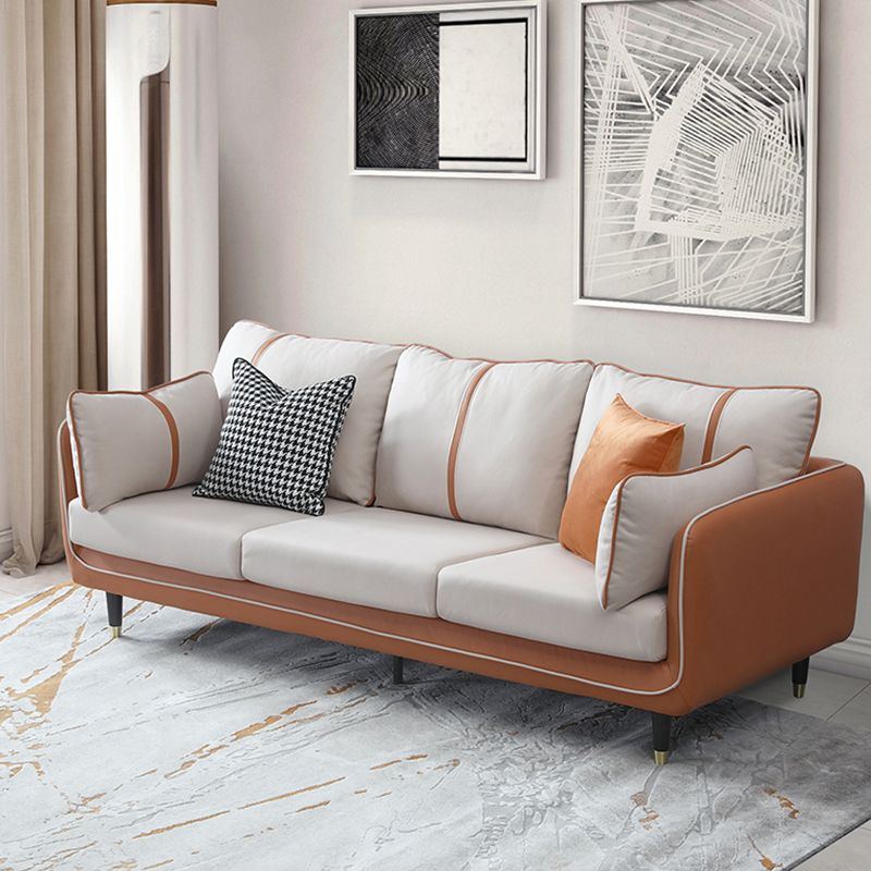 フェイクレザー85 "高タキシードアームソファ枕、リビングルーム