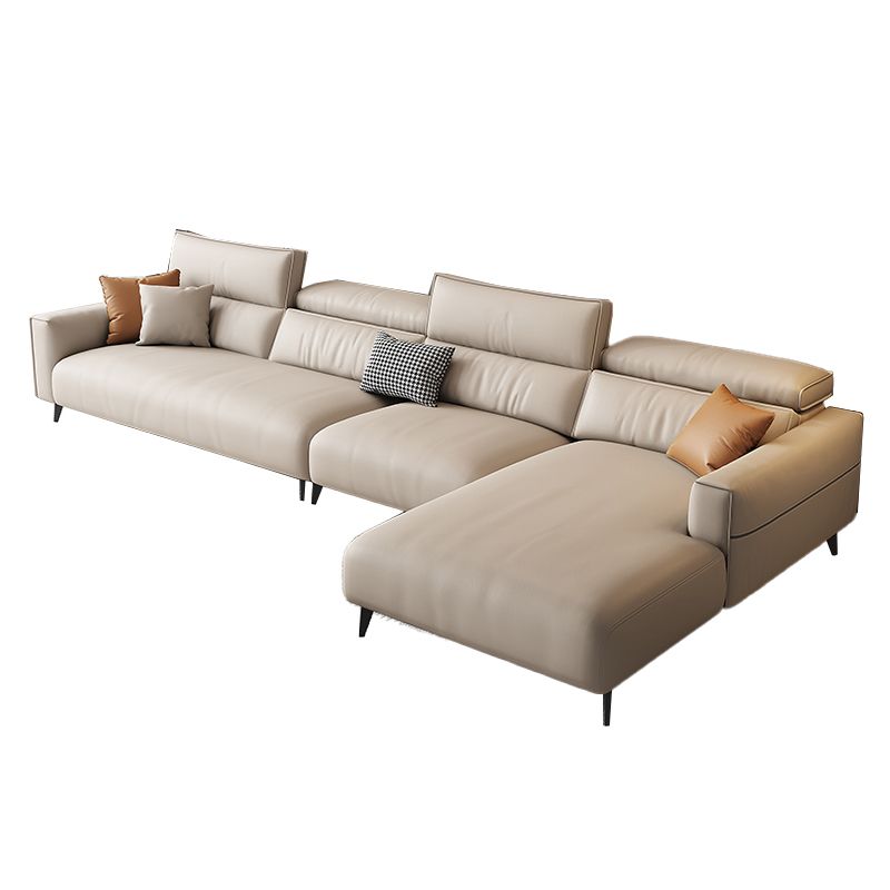 Contemporary Sectional Sofa Cushion Back Faux Leather Sectionals