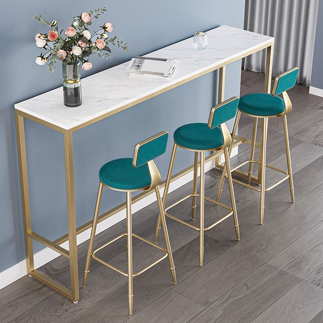 Taburetes de comedor tapizados en la espalda de espalda taburetes de bares sin brazo con base de metal