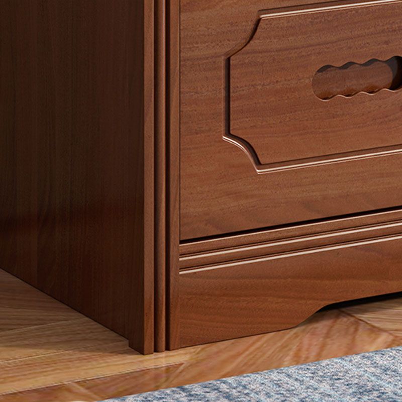 コンテンポラリーラバーウッドドレッサー33 "Hベッドルーム用の6つの引き出し付き保管チェスト