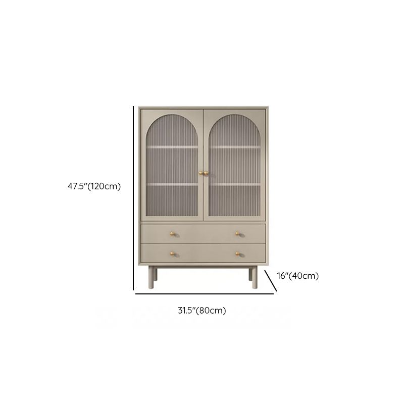 Solid Wood Glass/Rattan Door Cabinet Mid Century Beige Chest with Drawers Clearhalo 'Cabinets & Chests' 'cabinets_chests' 'furn' 'furn_cabinets_chests' 'Furniture' 'Living Room Furniture' 1200x1200_9e7aff3a-5788-4805-9bbd-5ca5cd82e4e8