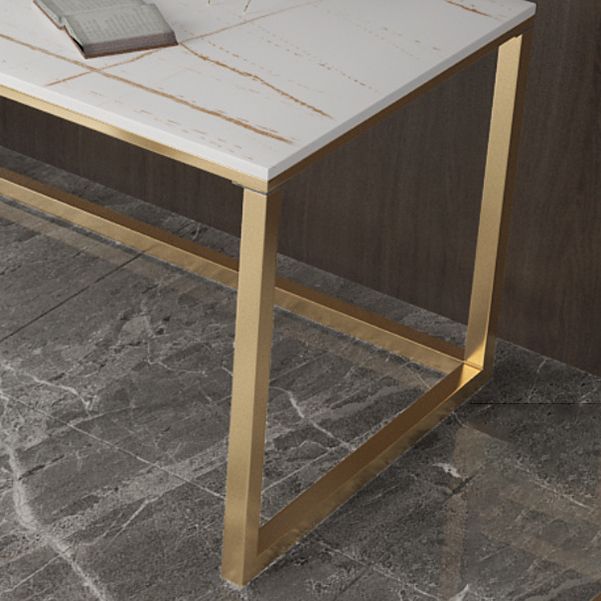 Bureau de bureau Glam Stone 29.53 "Tableau d'écriture rectangulaire avec base de fer