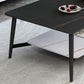 Glam 4 Legs 1 Coffee Table Slate Rectangle Cocktail Table with Shelf