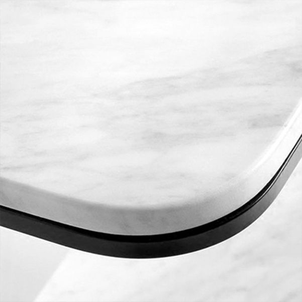 Tabella della console di marmo moderna 12 "W Rettangolo 1 Tavolo di accento per la sala per Hall