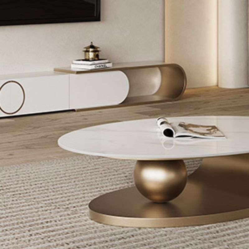 Stone Oval Contemporary Coffee Table Single Pedestal Coffee Table Clearhalo 'Coffee & Accent Tables' 'Coffee Tables' 'coffee_tables' 'furn' 'furn_coffee_tables' 'Furniture' 'Living Room Furniture' 1200x1200_9e7d7f2e-d7e6-4355-9d5a-2b4592ac3d7d