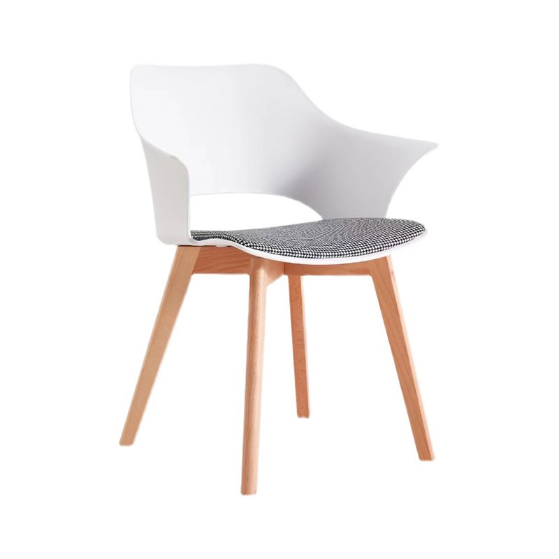 Modern Wood Chair Open Back Indoor Dining Arm Chair for Dinning Room