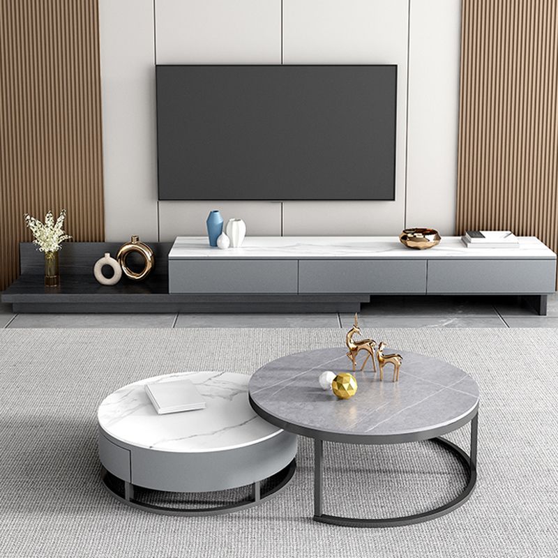 Console de télévision contemporaine Console de stockage de stockage ci-joint avec tiroirs