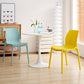 Contemporary Style Chair Metal Solid Back Dining Chair for Indoor