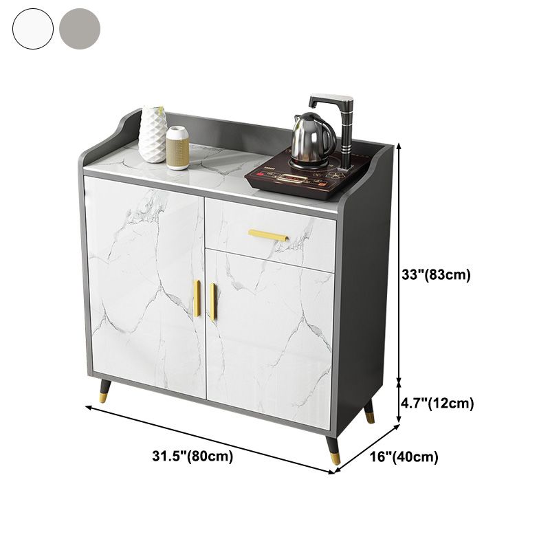 Glam Stone Sideboard Scaffali regolabili per la sala da pranzo Cucina Sideboard