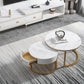 Slate Frame Coffee Table Round Nesting Coffee Table Set for Living Room Clearhalo 'Coffee & Accent Tables' 'Coffee Tables' 'coffee_tables' 'furn' 'furn_coffee_tables' 'Furniture' 'Living Room Furniture' 1200x1200_9e80b7f1-294b-421e-b806-85653ad5016d