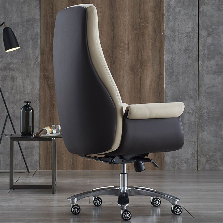 Marco de metal cromado silla de tareas moderna silla de escritorio ejecutivo con espalda alta