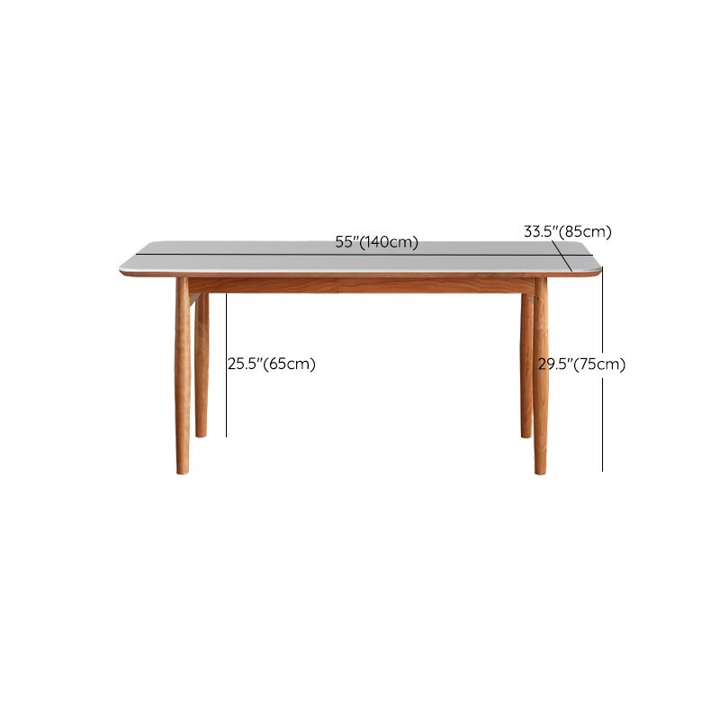 Simplicity Style Rectangle Stone Fixed Dinner Table with 4-foot Clearhalo 'Dining Tables & Seating' 'Dining Tables' 'dining_table' 'furn' 'furn_dining_table' 'Furniture' 'Kitchen & Dining Furniture' 1200x1200_9e81fc8d-b157-4a13-a85e-a6160253533e