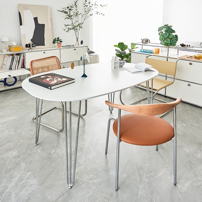Sintered Stone Modern White Table for Restaurant Oval Dining Table with 4 Legs Clearhalo ' dining_table' 'Dining Tables & Seating' 'Dining Tables' 'furn' 'furn_dining_table' 'Furniture' 'furniture_dining_table' 'Kitchen & Dining Furniture' 'kitchen&dining_furn' 'kitchen' 'kitchen_dining_table' 1200x1200_9e82bc74-19f3-46be-8847-be7a16ab5ae3