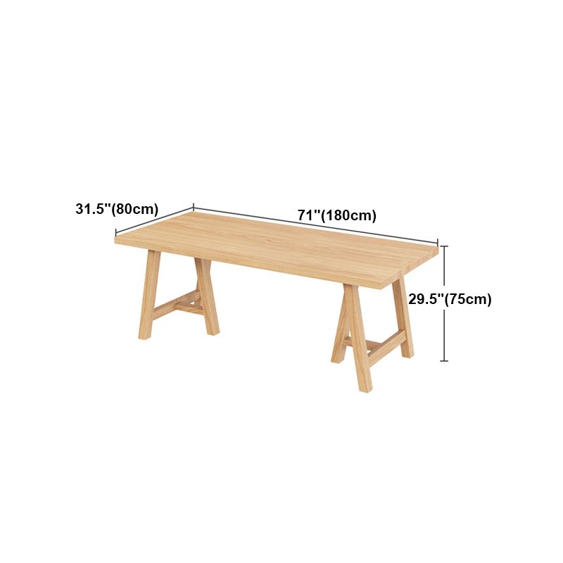 Modern Pine Solid Wood Table Rectangle Dining Table with Double Pedestal Clearhalo 'Dining Tables & Seating' 'Dining Tables' 'dining_table' 'furn' 'furn_dining_table' 'Furniture' 'furniture_dining_table' 'Kitchen & Dining Furniture' 1200x1200_9e82dcff-8efc-4790-b987-3d68dfe642ef