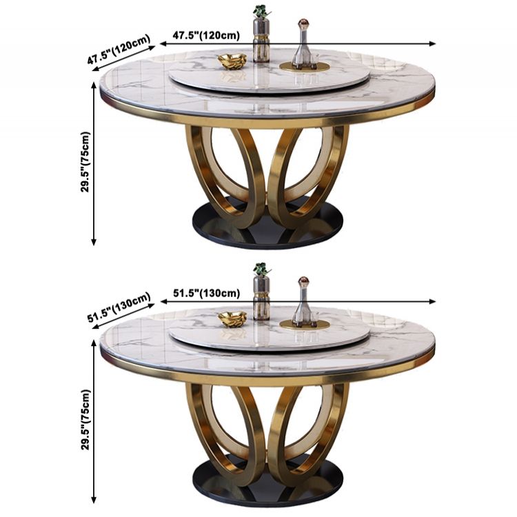 Metal Modern Round Indoor Table Sintered Stone Table for Kitchen and Dining Room Clearhalo ' dining_table' 'Dining Tables & Seating' 'Dining Tables' 'furn' 'furn_dining_table' 'Furniture' 'furniture_dining_table' 'Kitchen & Dining Furniture' 'kitchen&dining_furn' 'kitchen' 'kitchen_dining_table' 1200x1200_9e839068-1af1-485f-947e-f2e2b6c4e54d