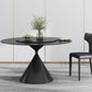 Round Sintered Stone Dining Table Modern Turntable Furniture with Pedestal Base