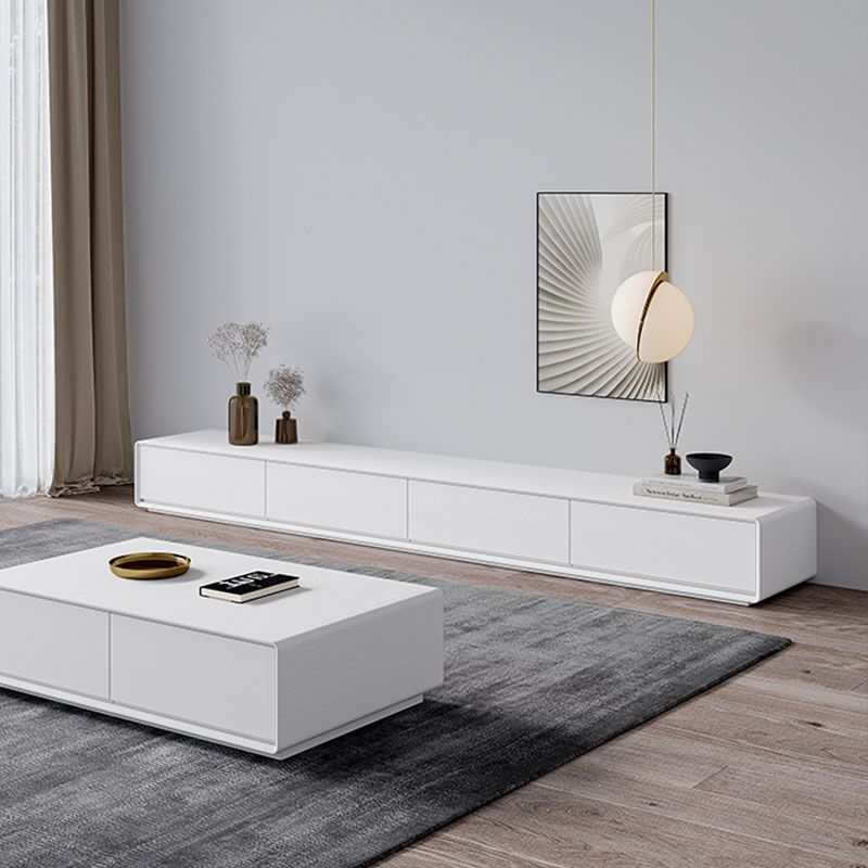 White TV Cabinet Simple Modern Combination Living Room Household Floor TV Cabinet Clearhalo 'furn' 'furn_tv_stands_entertainment_centers' 'Furniture' 'Living Room Furniture' 'TV Stands & Entertainment Centers' 'TV Stands & Media Storage Furniture' 'tv_stands_entertainment_centers' 1200x1200_9e84c776-d78f-4909-be41-f3c09b236b34