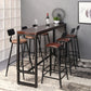 Industrieller Bistro-Bartisch aus massivem Holz, rechteckiger Bartisch mit Metallgestell