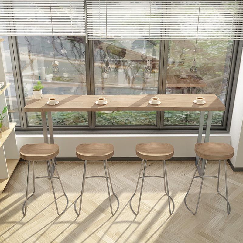 1/5 Pieces Modern Rectangular Pub Table Set Wooden Counter Table with Backless Stools Clearhalo 'Bar Furniture' 'furn' 'furn_home_bar_bar_sets' 'Furniture' 'Home Bars & Bar Sets' 'home_bar_bar_sets' 'Kitchen & Dining Furniture' 1200x1200_9e85e5e9-b3ca-43e8-aad5-5884c49feb16