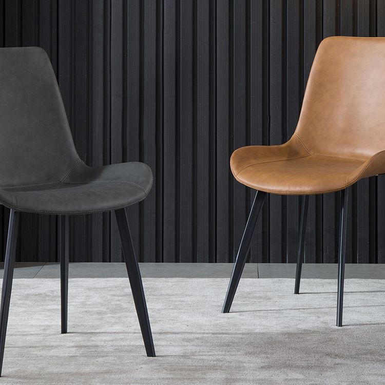Contemporary Metal Dining Room Chairs Leather Dining Chairs for Home Use Clearhalo ' kitchen&dining_furn' 'Dining Chairs' 'Dining Tables & Seating' 'dining_chair' 'furn' 'furn_dining_chair' 'Furniture' 'furniture_dining_chair' 'Kitchen & Dining Furniture' 'kitchen' 1200x1200_9e8753be-bd02-4247-a5cc-dcdea7335b8b