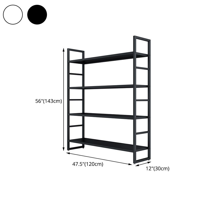 3/4/5-Shelf Iron Etagere Bookshelf Black and White Vertical Bookcase for Living Room Clearhalo 'Bookcases' 'furn' 'furn_bookcases' 'Furniture' 'furniture_bookcases' 'Office Furniture' 1200x1200_9e87f795-8247-4170-a7bb-c50d68d2d14b