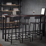 Mesa de barra de bistro de rectángulo industrial mesa de barra de madera maciza para comedor