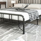 Modern Rectangular Headboard Bed Open-Frame Iron Bed With Metal Legs