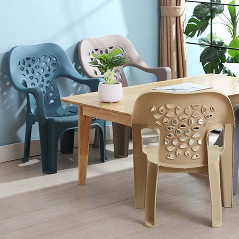 Contemporary Plastic Dining Room Chairs Dining Arm Stackable Chair for Home Use Clearhalo ' kitchen&dining_furn' 'Dining Chairs' 'Dining Tables & Seating' 'dining_chair' 'furn' 'furn_dining_chair' 'Furniture' 'furniture_dining_chair' 'Kitchen & Dining Furniture' 'kitchen' 1200x1200_9e8b6326-eac7-4209-8758-ca01abb40e89