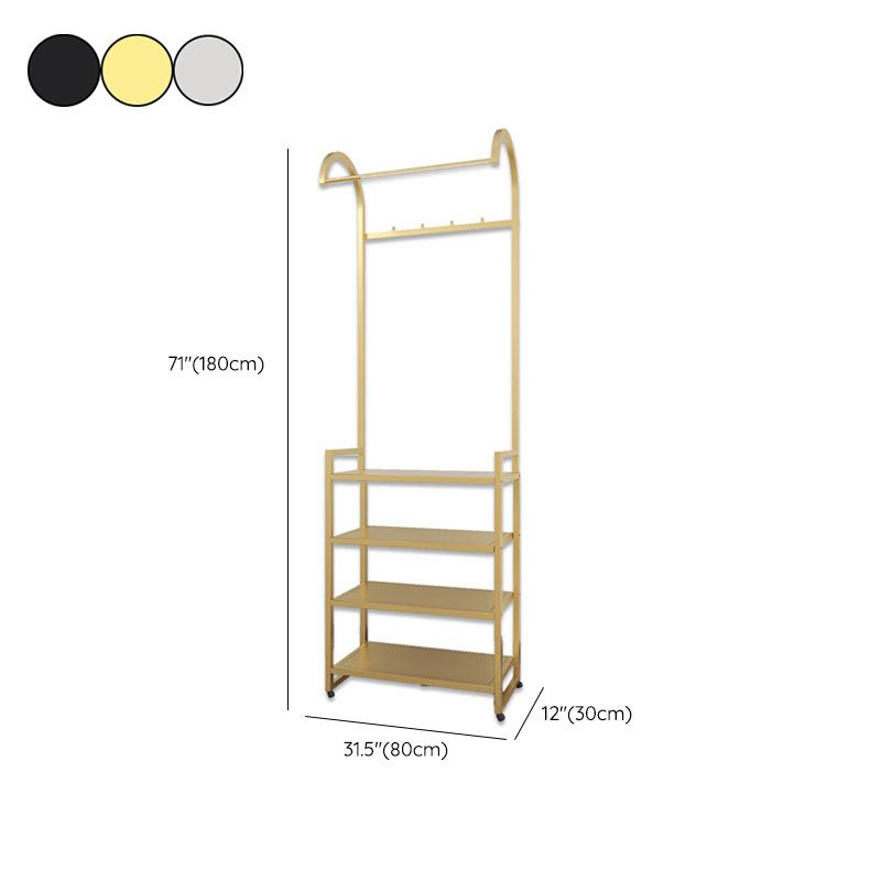 Luxurious Metallic Coat Hanger Free Standing Multicapa Estantes de diseño de la reverencia