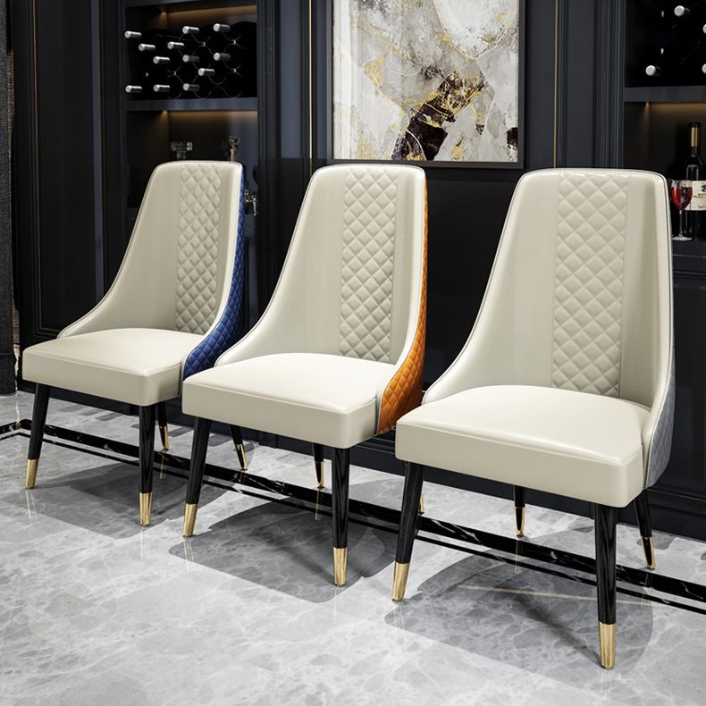 Contemporary Leather Curved Side Chair Matte Finish Parsons Chairs Clearhalo ' kitchen&dining_furn' 'Dining Chairs' 'Dining Tables & Seating' 'dining_chair' 'furn' 'furn_dining_chair' 'Furniture' 'furniture_dining_chair' 'Kitchen & Dining Furniture' 'kitchen' 1200x1200_9e8cec8f-2317-49b3-abd4-a42e5afc203a