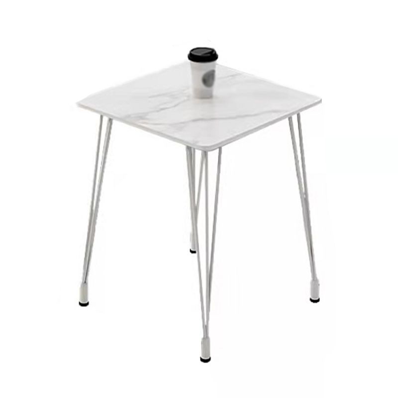 Mesa de comedor al aire libre con trípode Mesa de cena moderna con base metálica y tapa de piedra