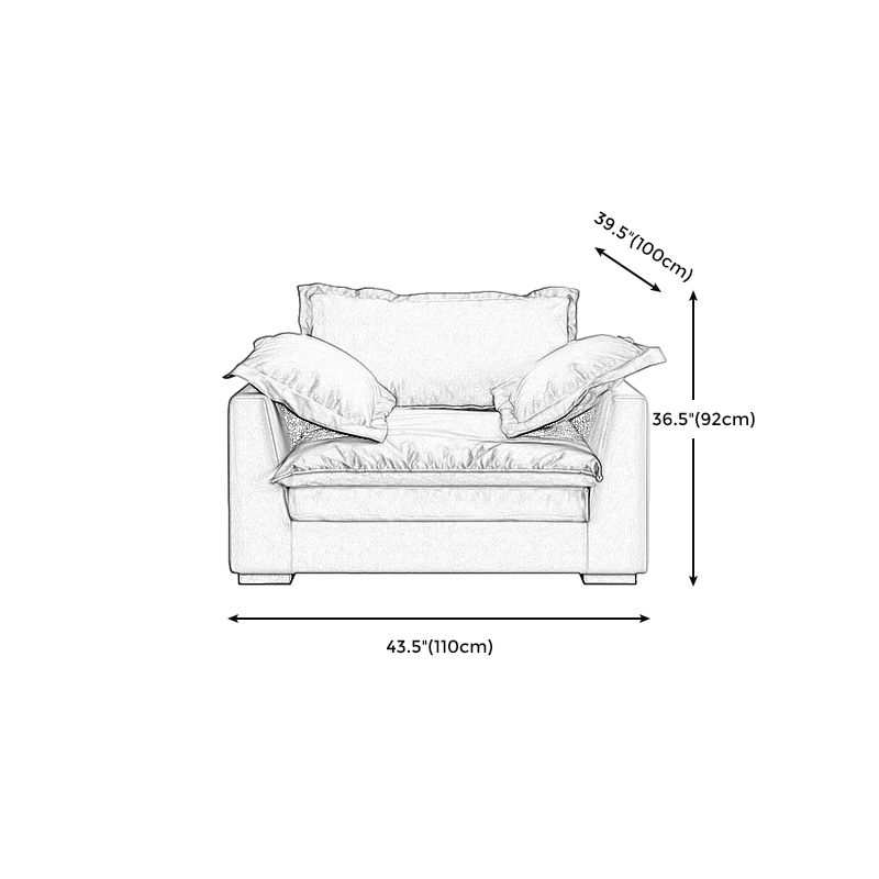 静止リビングルームスクエアアーム標準ブルーグレーモダンソファ