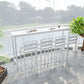 Rectangle Bar Dining Table Industrial Bar Dining Table with Trestle Base Clearhalo 'Bar Furniture' 'Bar Tables' 'bar_tables' 'furn' 'furn_bar_tables' 'Furniture' 'furniture_bar_tables' 'Kitchen & Dining Furniture' 1200x1200_9e9248f9-9bb1-4935-8e00-3da83361e942