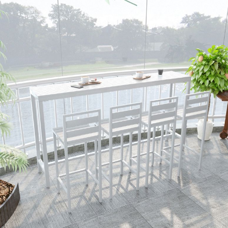 Rectangle Bar Dining Table Industrial Bar Dining Table with Trestle Base Clearhalo 'Bar Furniture' 'Bar Tables' 'bar_tables' 'furn' 'furn_bar_tables' 'Furniture' 'furniture_bar_tables' 'Kitchen & Dining Furniture' 1200x1200_9e9248f9-9bb1-4935-8e00-3da83361e942