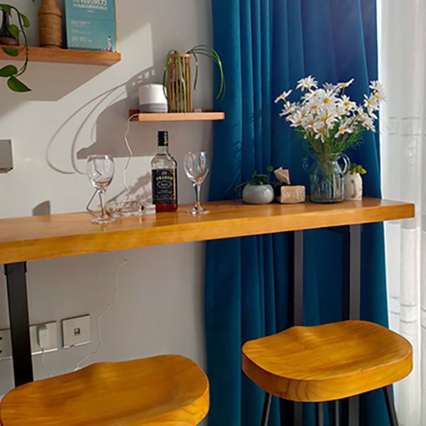 Brown Modern Style Table Solid Wood and Iron with Footrest Coffee Shop Bar Table Clearhalo 'Bar Furniture' 'Bar Tables' 'bar_tables' 'furn' 'furn_bar_tables' 'Furniture' 'furniture_bar_tables' 'Kitchen & Dining Furniture' 1200x1200_9e925e04-da93-4df6-8813-5bae5945a89c